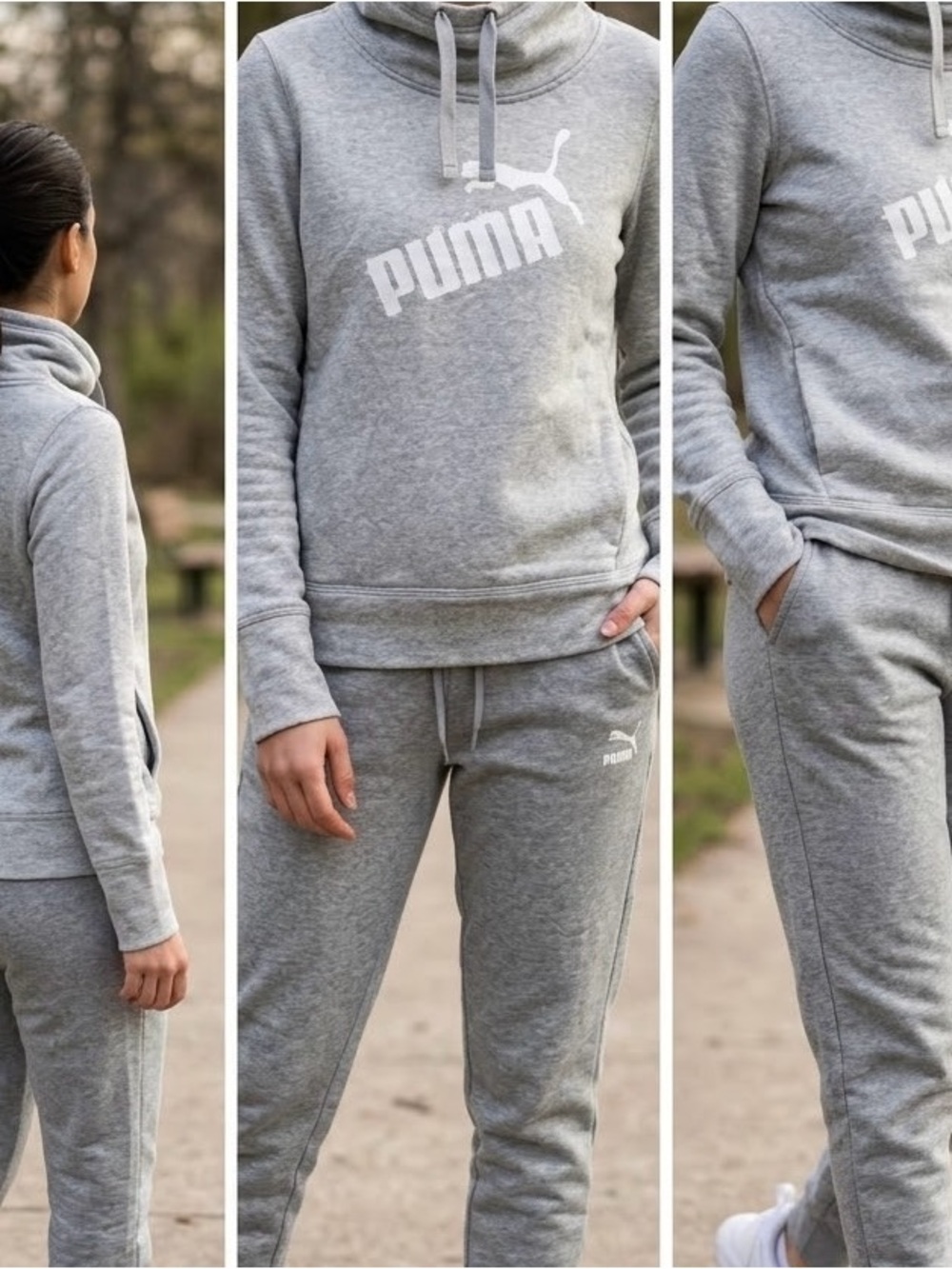 Puma Light Gray Hoodie & sweatpants set (2pcs included)